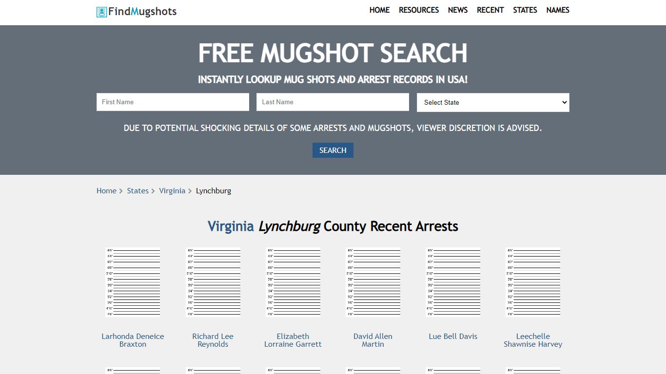 Find Lynchburg Virginia Mugshots - Find Mugshots